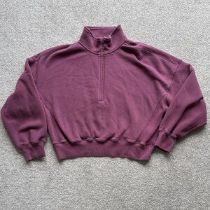 Abercrombie & Fitch Women’s Purple Quarter-Zip Sweatshirt